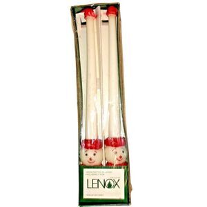 Lenox Christmas Candles Snowman Decorative 12" Taper Vintage Japan NIB